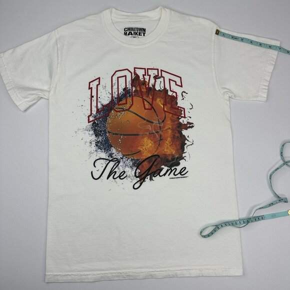 Chinatown Market Men’s White Basketball Crew Neck Short Sleeve T-Shirt S/C37 - Picture 6 of 8